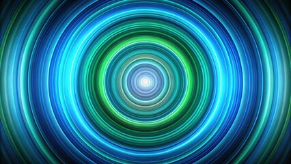 Leinwandbilder - Abstract concentric circles of vibrant teal, blue, and green hues creating a hypnotic visual effect
