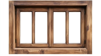 Poster - Elegant Wooden Window Frame with Clean Lines and Natural Finish Perfect for Interior Designs, Home Decor Projects, and Renovation Ideas in Rustic Style