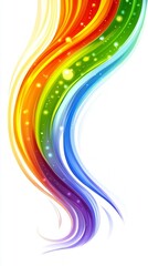 Poster - Vibrant rainbow colors blend seamlessly in a swirling pattern on a white backdrop, creating a dynamic and lively visual perfect for artistic purposes