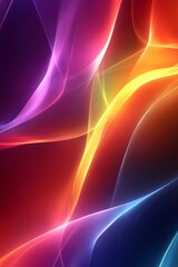 Poster - Bright waves of color blend together, creating an abstract artwork that captivates with its dynamic flow and vivid luminosity, evoking a sense of energy