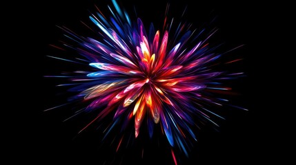Poster - Vibrant Abstract Explosion of Colorful Rays and Light Effects