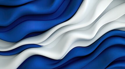 Poster - Abstract Wavy Texture in Blue and White Tones for Creative Designs