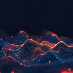 Poster - A captivating visualization of digital waves showcasing vibrant colors and intricate patterns, perfect for tech and abstract-themed projects.