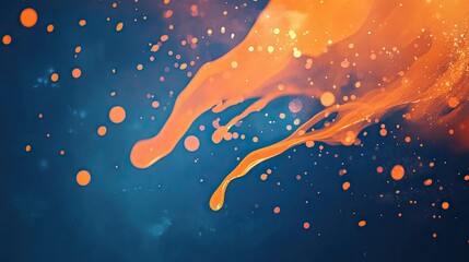 Poster - Vibrant Orange Liquid Splashes Creating Dynamic Artistic Background