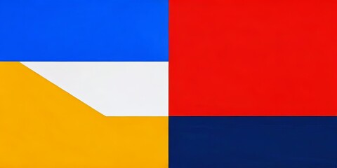 Poster - A red and blue flag with yellow stripes