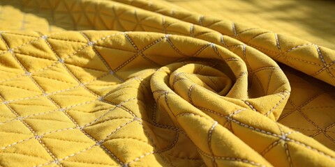 Poster - A yellow fabric with a diamond pattern