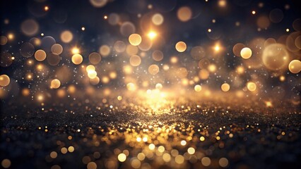 Poster - Dark Sparkle Background Glittering Golden Lights and Shimmering Dust