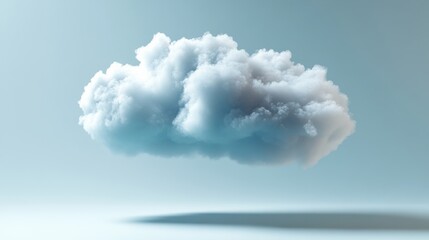 Wall Mural - Soft and Fluffy 3D Cloud Floating Against Peaceful Background
