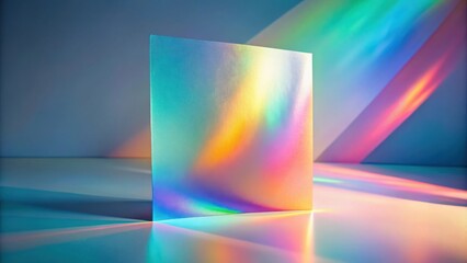Fototapete - Abstract iridescent panel reflecting vibrant light rays on a smooth surface