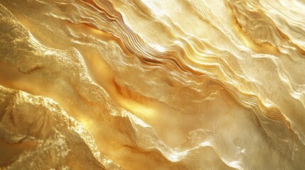 Poster - Abstract Golden Texture with Flowing Patterns and Shimmering Light