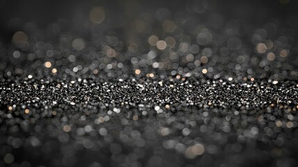 Wall Mural - Dazzling Sparkle: Shimmering Black Glitter Background. Perfect for Glamour, Luxury, and Festive Designs.