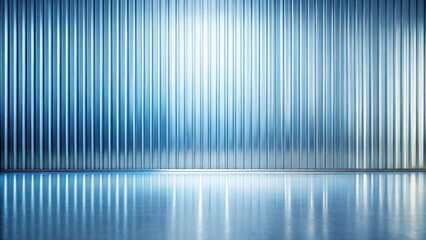 Aufkleber - Reflective Floor and Vertical Metal Panel Wall Background