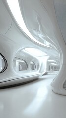 Wall Mural - Futuristic White Architectural Corridor Design