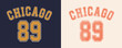 © MdAbir - Chicago, 89, retro college varsity typographic vector graphic.