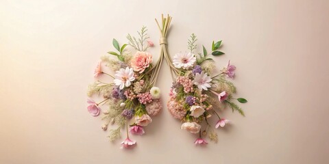 Poster - Floral Lungs A Breath of Springtime Beauty and Delicate Botanical Arrangement