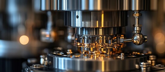 Poster - Precision machinery operates in a factory showcasing intricate components and advanced technology for production