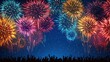 © Satisgitfied - Spectacular Colorful Fireworks Over Silhouetted Crowd at Night