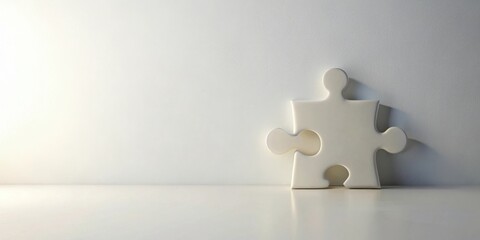 Aufkleber - Single White Puzzle Piece on a Plain Surface