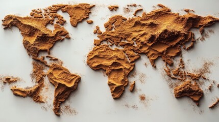 Aufkleber - A World Map Crafted from Aromatic Spices: A Global Culinary Journey