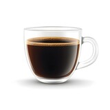 Glass cup of espresso coffee isolated on clean white background Generative Ai.