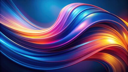 Wall Mural - Abstract Swirling Color Symphony Dynamic Blue, Orange, and Pink Hues in a Fluid, Wave-like Motion