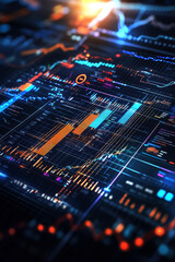Poster - Explore a captivating visual of complex data analytics, showcasing vibrant graphs, indicators, and metrics that illuminate the power of data-driven decision-making in today's digital landscape.