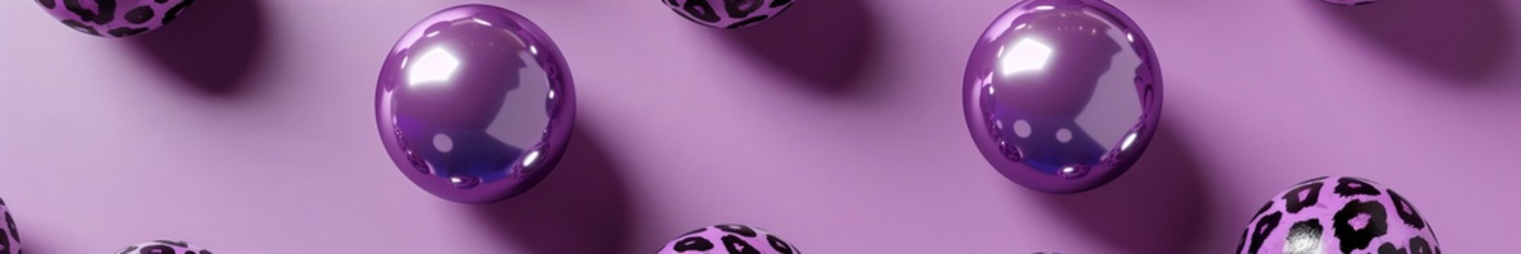 pink balloons on a purple leopard print background with a silver tint.