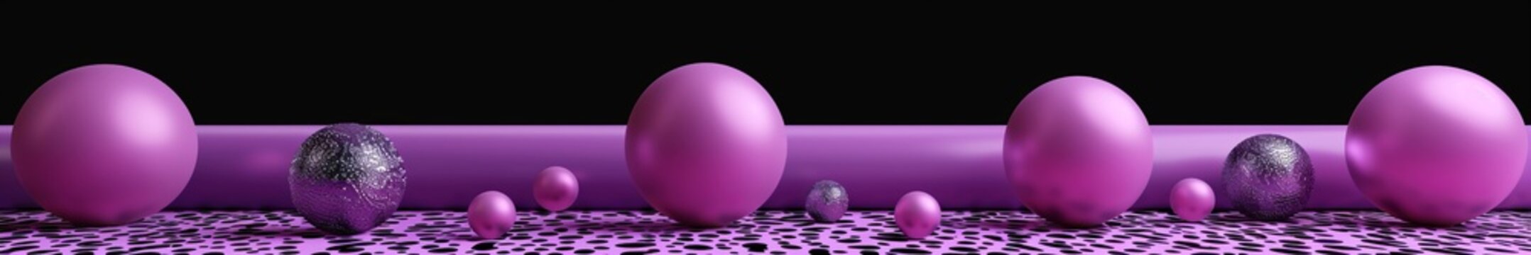 pink balloons on a purple leopard print background with a silver tint.