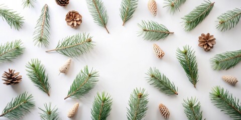 Poster - Winter Wonderland Festive Arrangement of Pine Sprigs and Cones