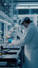 Poster - Technician Operates Robotic Arm In Cleanroom Facility