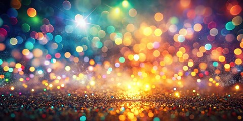 Aufkleber - sparkling glitter background with colorful bokeh lights and festive shimmer
