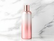 © เอกสิทธิ์ นูนทะธรรม - Elegant Rose Gold Gradient Shampoo Bottle Mockup on Marble Backdrop