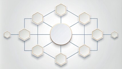 Poster - Abstract Network Diagram with Hexagon and Circle Elements