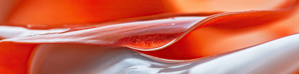 Poster - Close-up of Translucent Orange Material with Wave Pattern