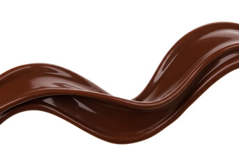 Poster - Flowing wave of chocolate liquid isolated on white background