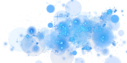Wall Mural - glowing blue bokeh circles. christmas background. powder. magic shining blue dust. fine, shiny dust 