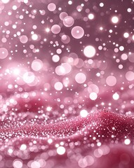 Poster - Pink dazzling floating sparkles with soft blurred highlights abstract bokeh glitter concept background