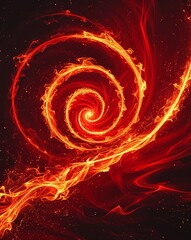 Poster - Rich red with abstract fiery swirls and flickering ember textures abstract flame ember sparks concept background