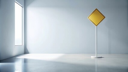 Aufkleber - Blank Yellow Diamond Sign in Minimalist Room Setting
