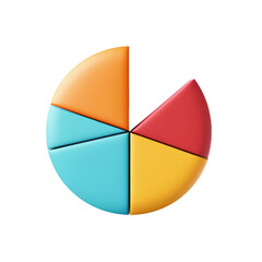Poster - Colorful pie chart with four segments representing data visualization