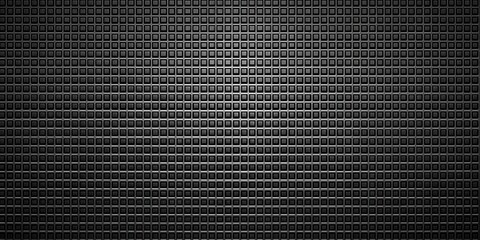 Wall Mural - Dark metallic grid pattern background texture with square holes