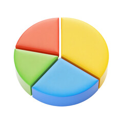 Poster - Colorful pie chart with four segments representing data visualization
