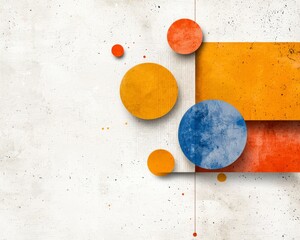 Poster - Abstract geometric shapes with vibrant colors and textures creating a modern artistic background design
