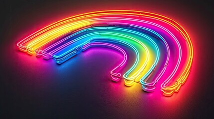 Wall Mural - vibrant rainbow neon lights: colorful abstract art, glowing design, bright colors, trendy background