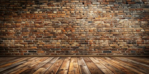 Leinwandbilder - Rustic Interior Design A Room with Exposed Brick Wall and Wooden Floor