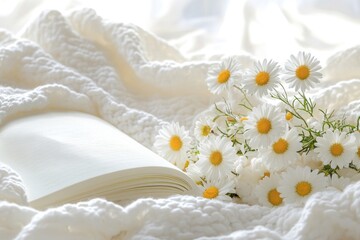 Aufkleber - A person's favorite book resting on a clean white blanket
