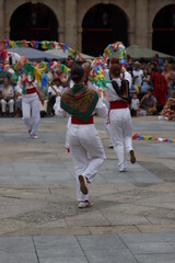 Wall Mural - Basque folk dance performance in an outdoor festival