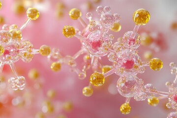 Sticker - A close-up view of a bouquet of yellow and pink flowers