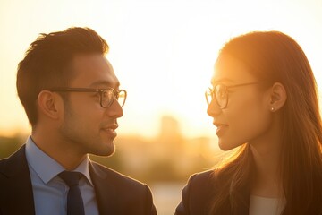 Sticker - A pair of people standing side by side, possibly in love or as friends