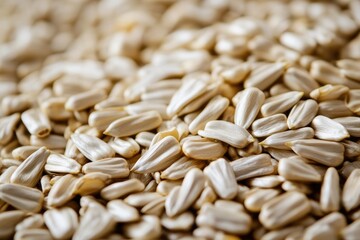 Aufkleber - A pile of sunflower seeds sitting on a table, useful for food or decorative purposes